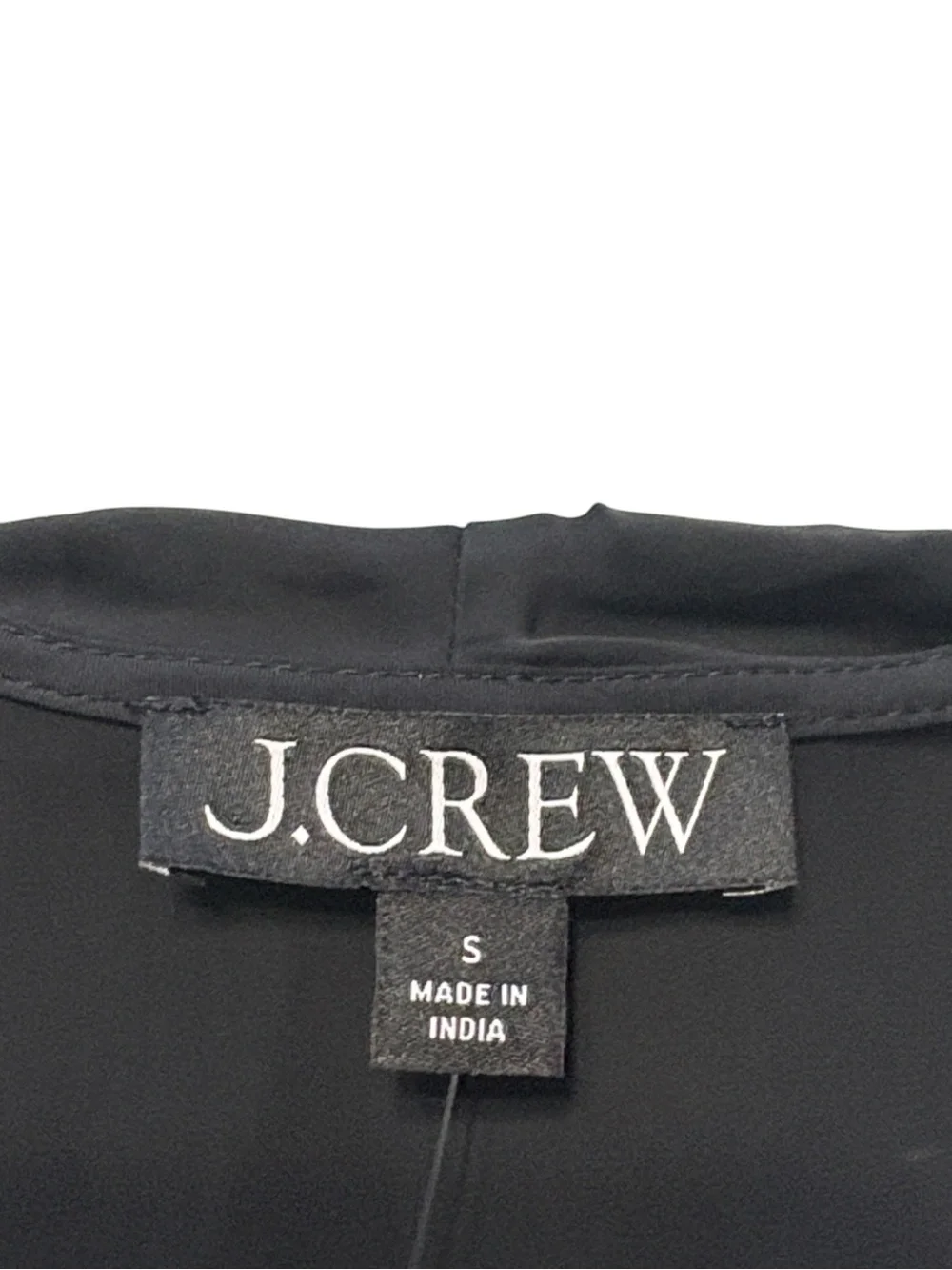 J. Crew Goldie Top in Satin Size Small Black Victorian Inspired Ruffles Tie Neck